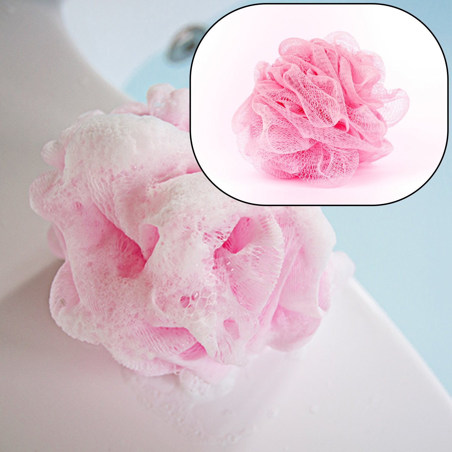 6074 Bath Shower Loofah Sponge Pouf Body Scrubber (Pack Of 6pcs) 6074 Bath Shower Loofah Sponge Pouf Body Scrubber (Pack Of 6pcs)